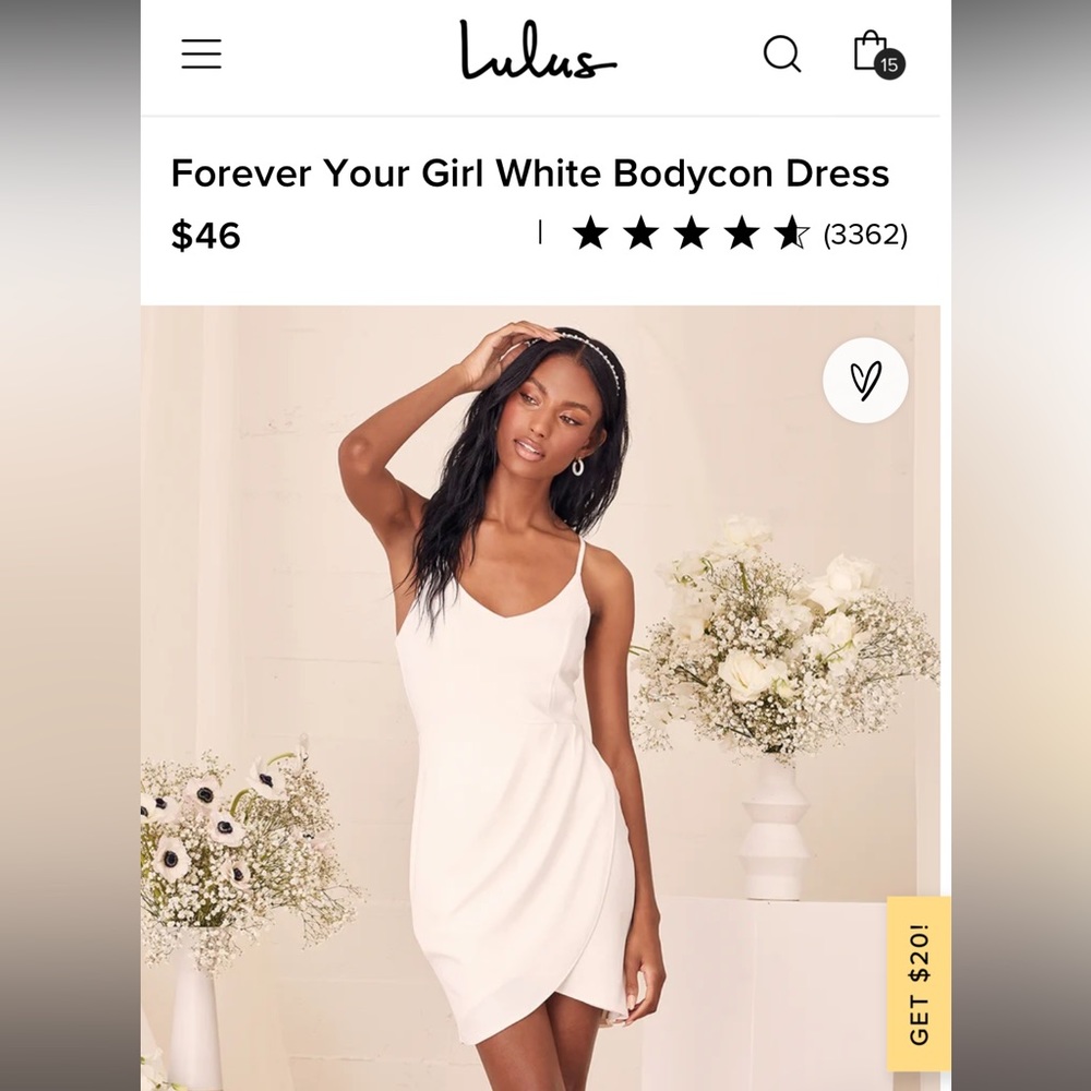 NWT Lulus Forever Your Girl White Bodycon Dress - Small